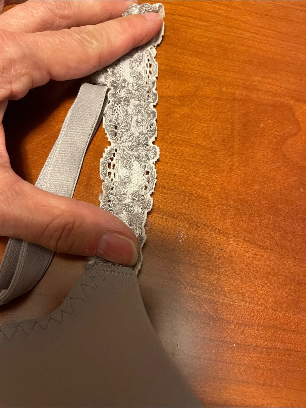 Natori Light Gray Lace-Accent T-Shirt Bra